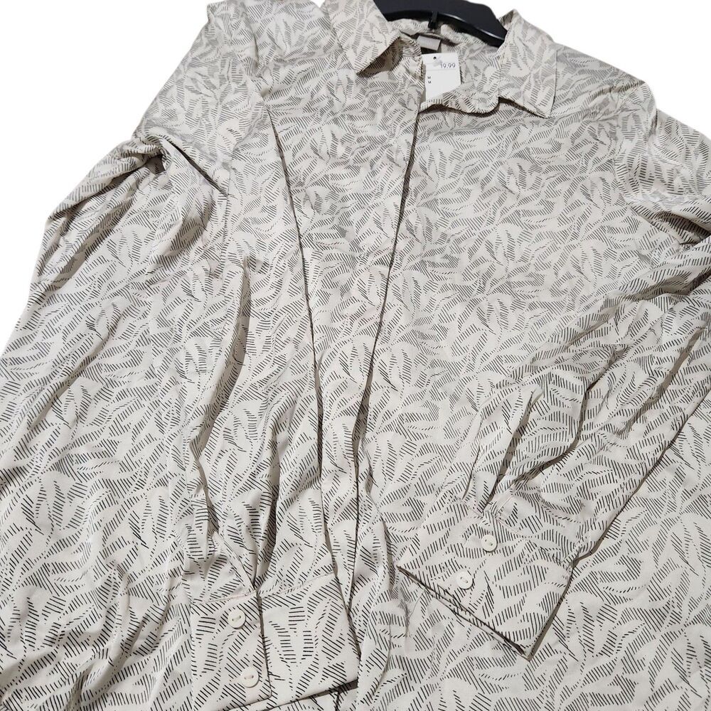HM Silk Shirt Size Medium Hidden Buttons Long sleeve Lightweight - Picture 11 of 14